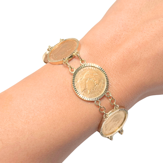 Bracelet Pièces - Or Jaune 750 & Pièces 10 Francs Napoléon
