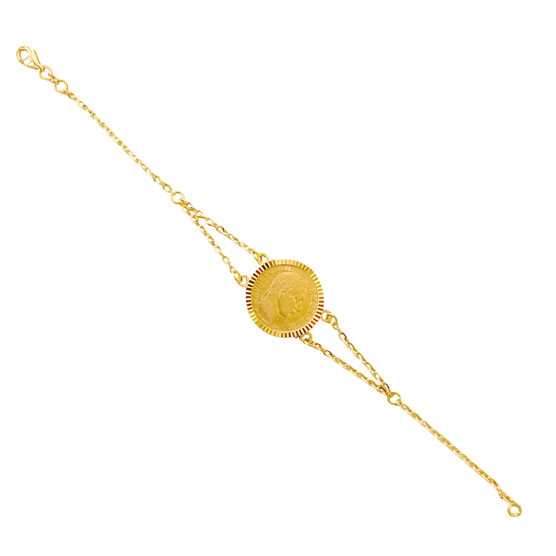 Bracelet Pièce - Or Jaune 750 & Pièce 10 Francs Napoléon