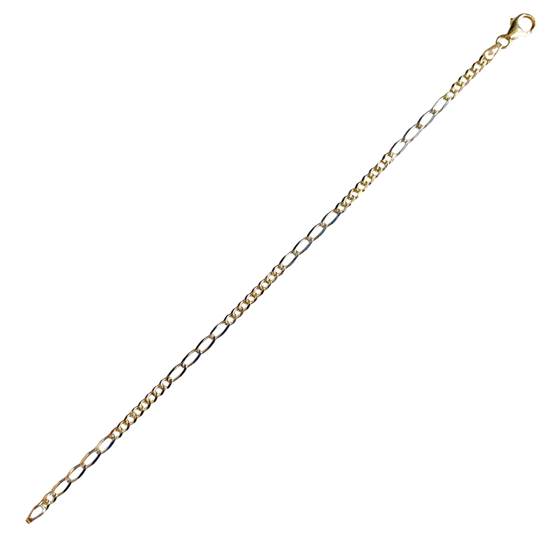 Bracelet Maille Alternée Bicolore - Or Jaune/Blanc 750