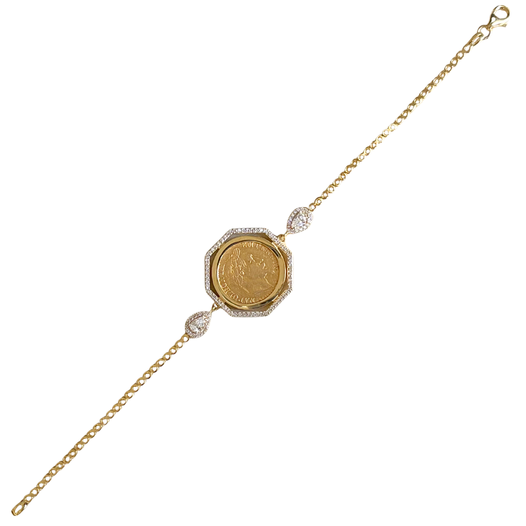 Bracelet Pièce - Or Jaune 750 & Pièce 10 Francs Napoléon