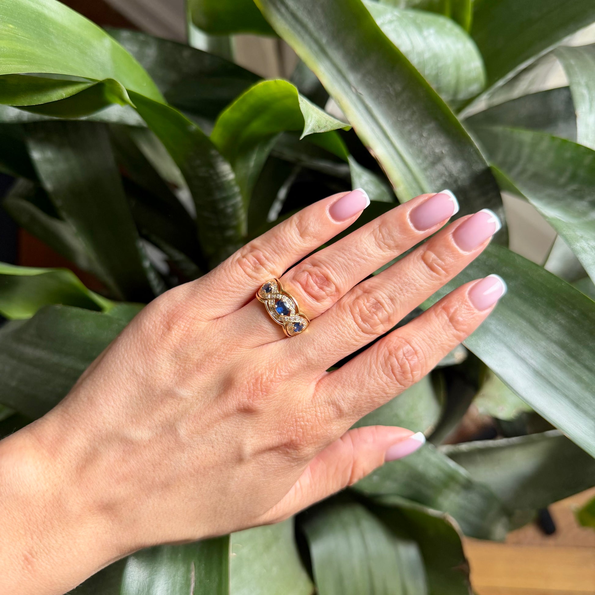 Bague Trilogie - Or Jaune 750 Saphirs & Diamants