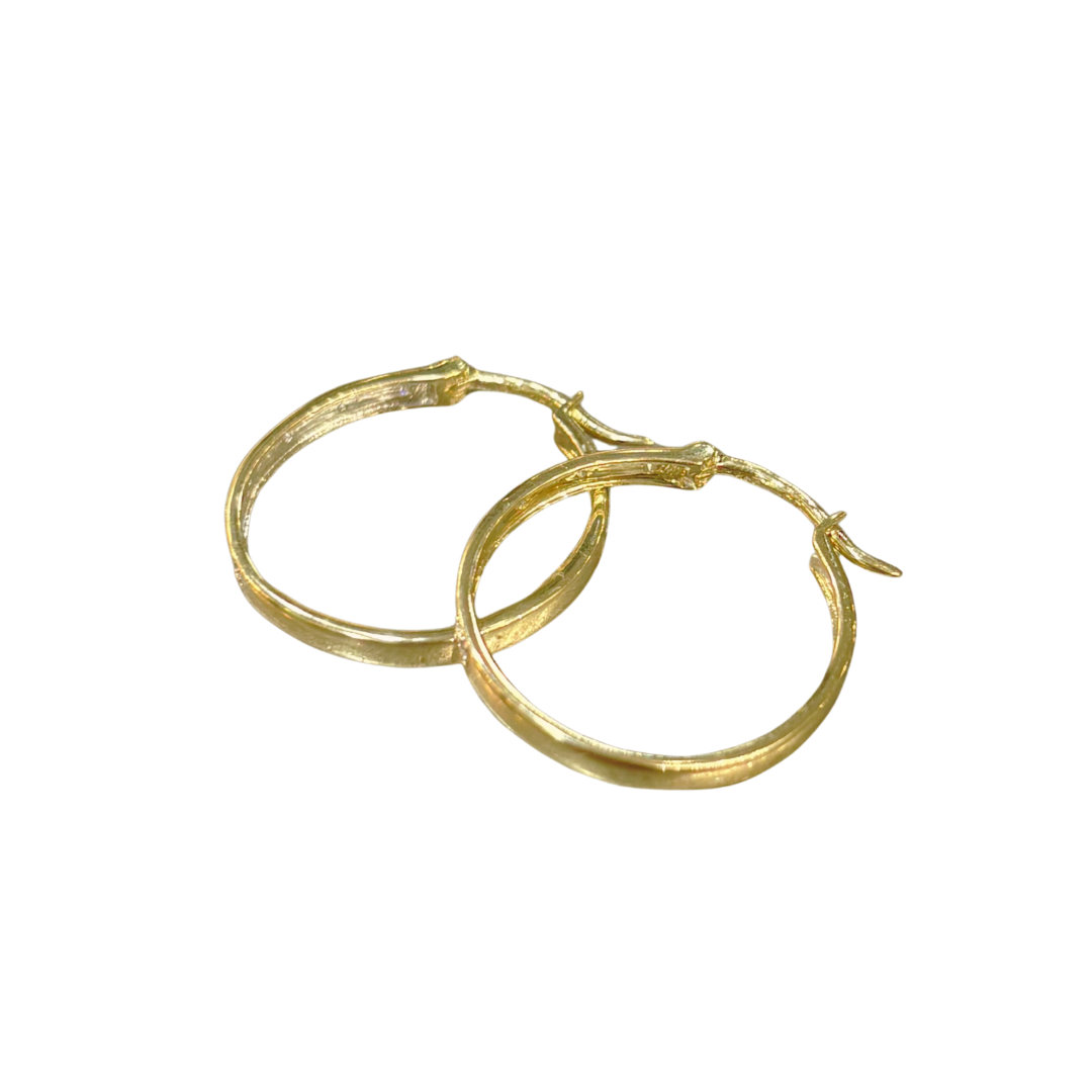 Boucles D'oreilles Créoles - Or Jaune 750 & Diamants