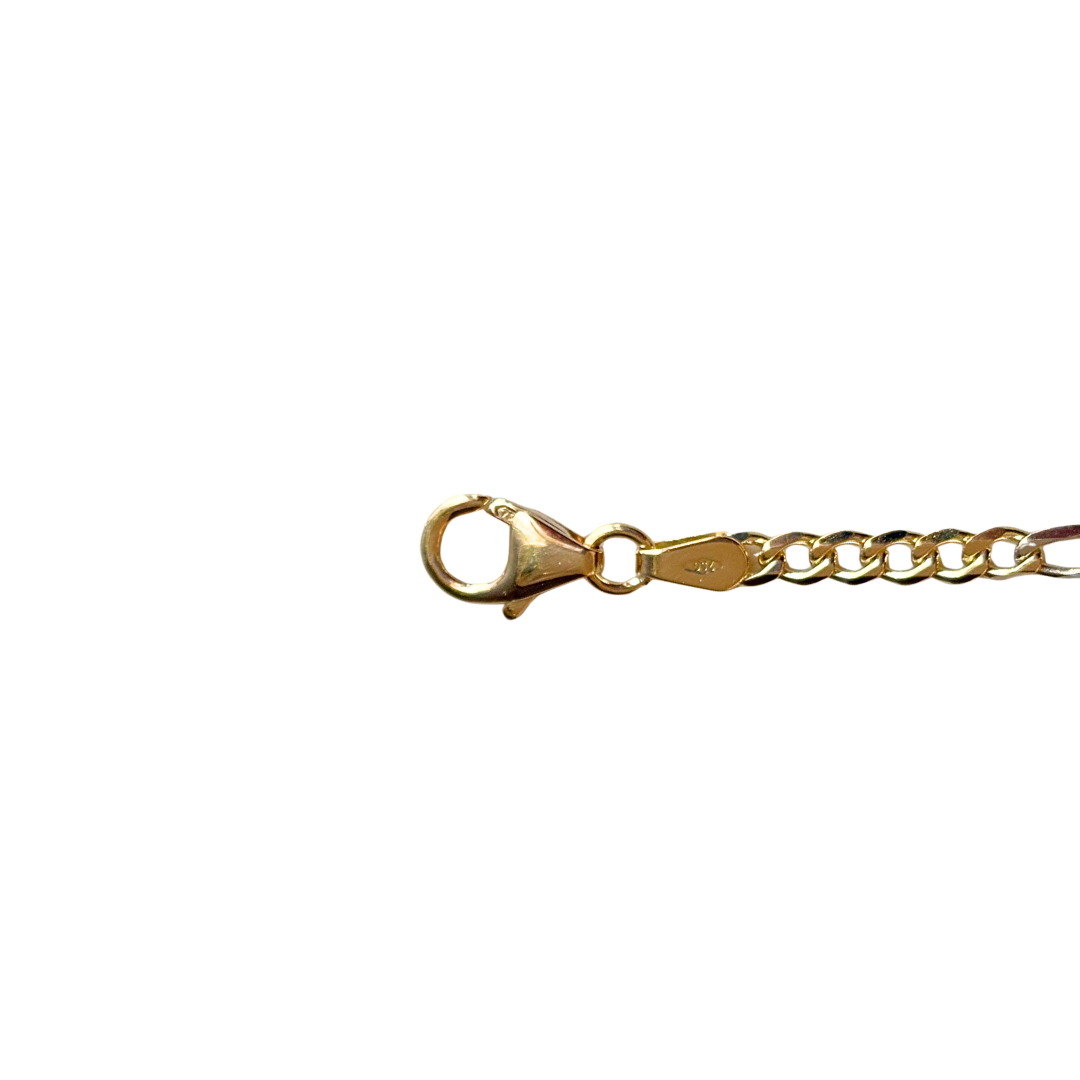 Bracelet Maille Alternée Bicolore - Or Jaune/Blanc 750