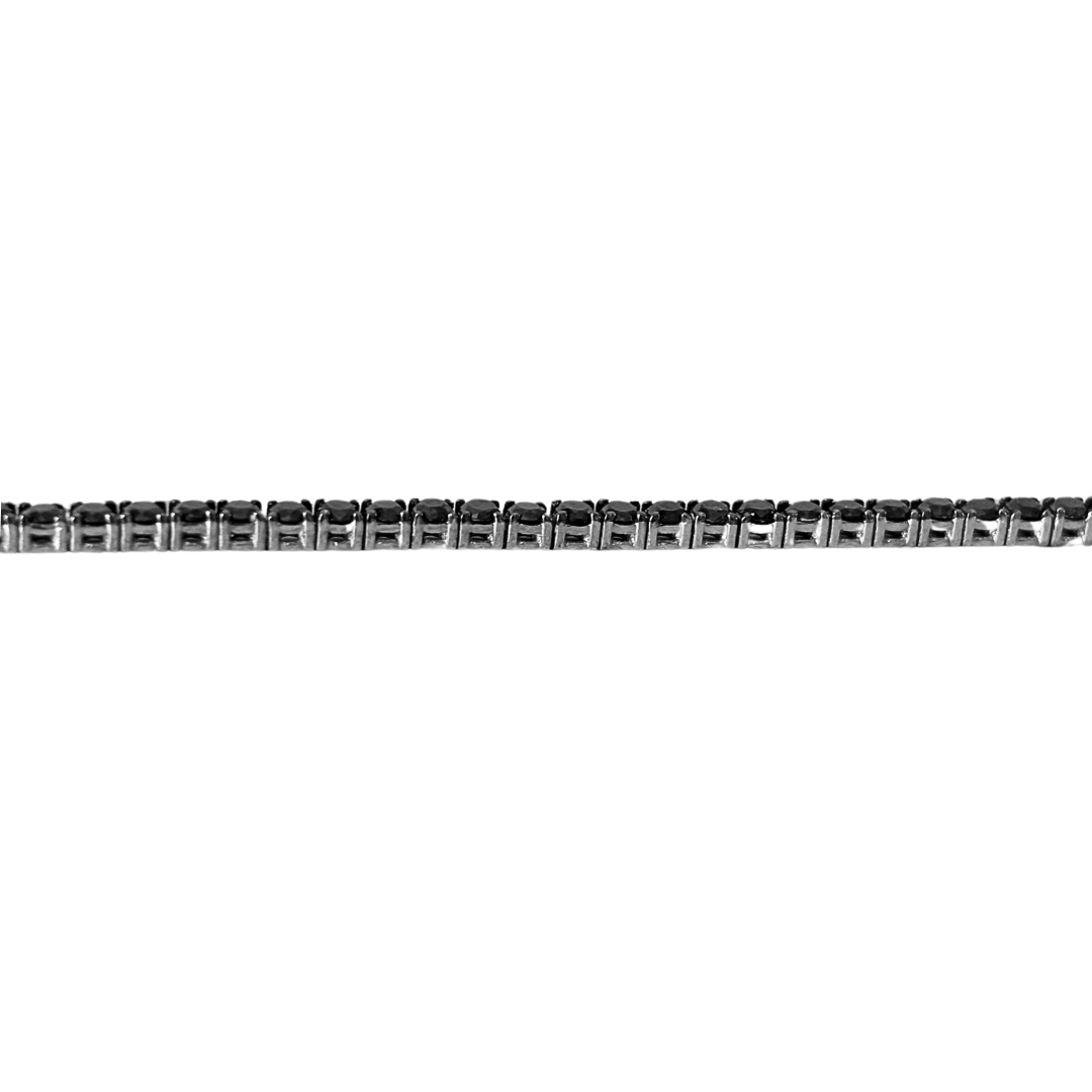 Bracelet Rivière - Or Blanc 750 & Diamants Noir