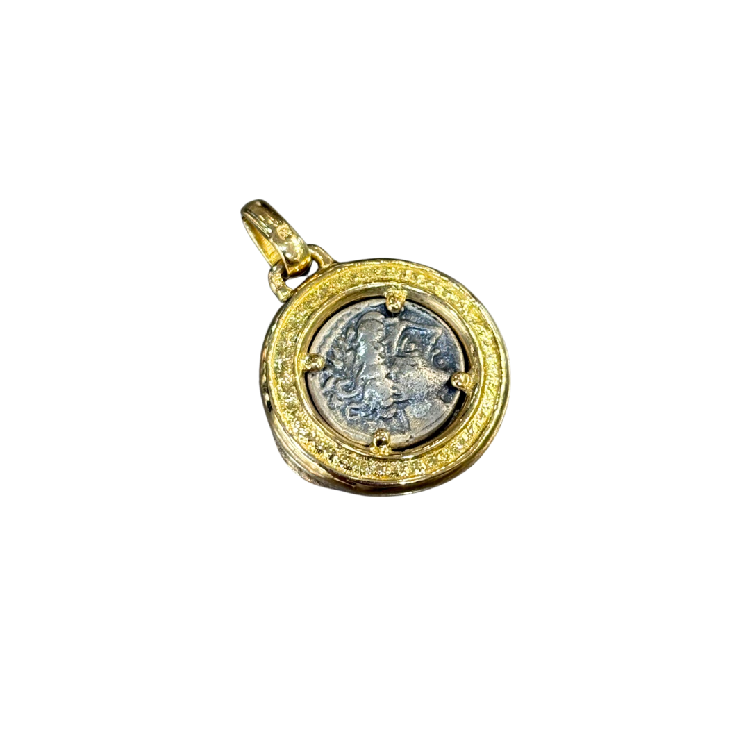Pendentif Pièce - Or Jaune 750 & Argent