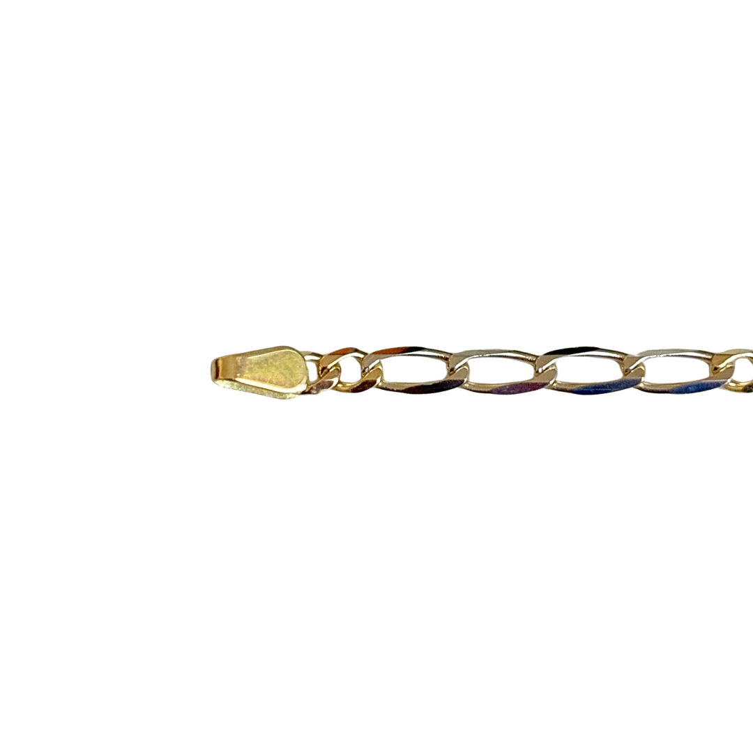 Bracelet Maille Alternée Bicolore - Or Jaune/Blanc 750