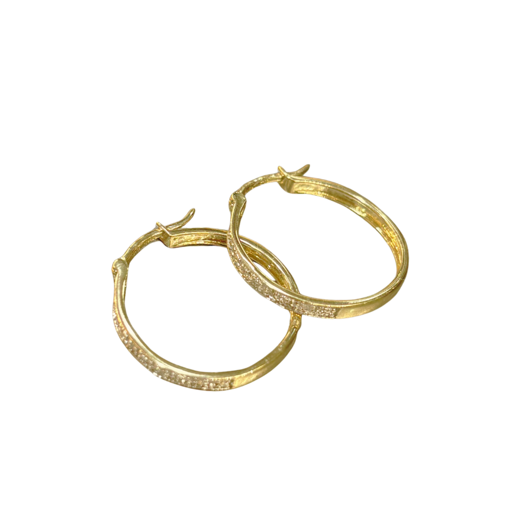 Boucles D'oreilles Créoles - Or Jaune 750 & Diamants