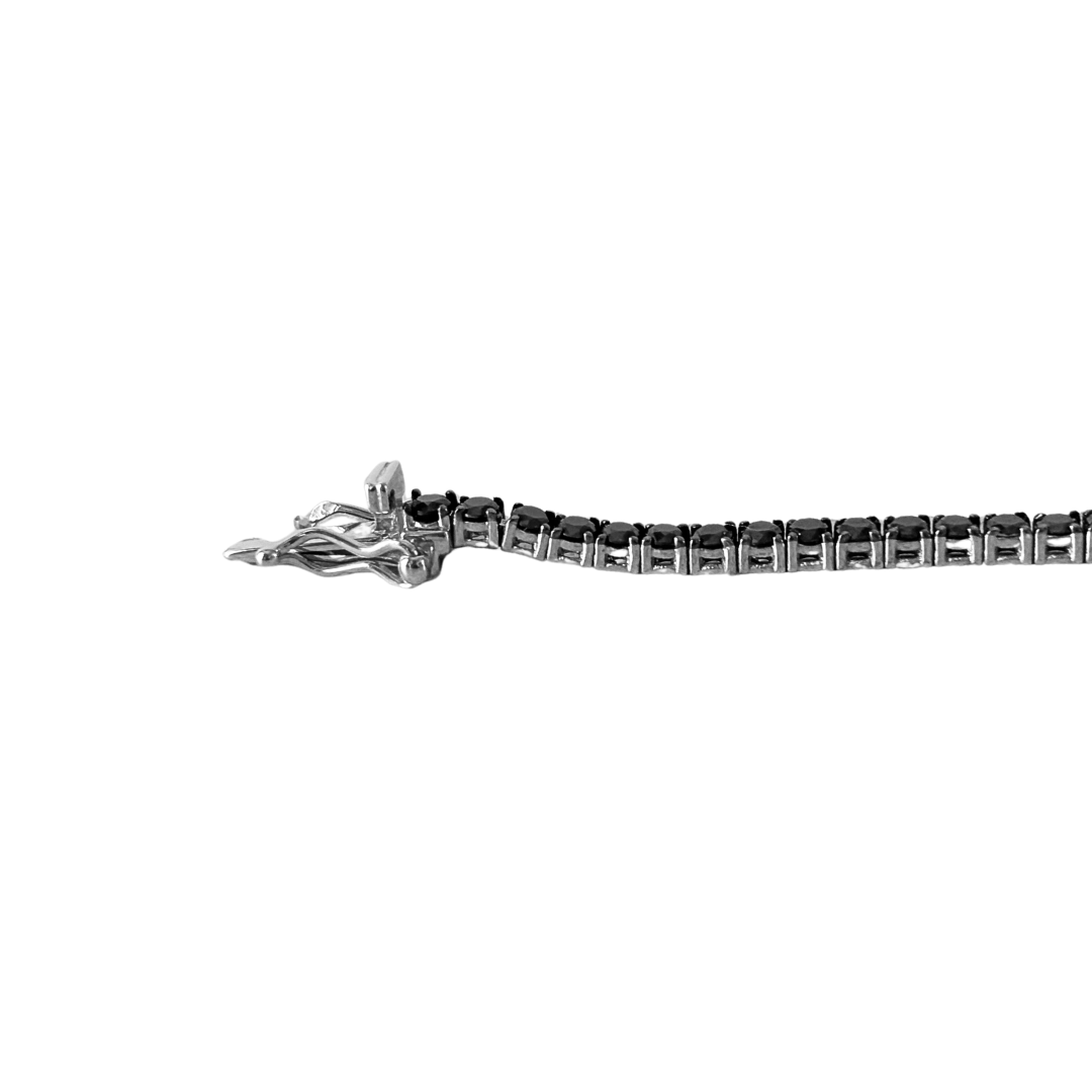 Bracelet Rivière - Or Blanc 750 & Diamants Noir