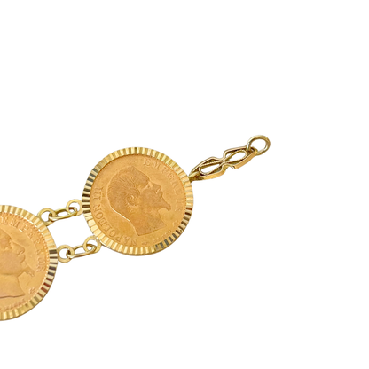 Bracelet Pièces - Or Jaune 750 & Pièces 10 Francs Napoléon