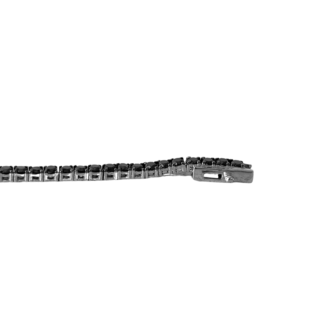 Bracelet Rivière - Or Blanc 750 & Diamants Noir