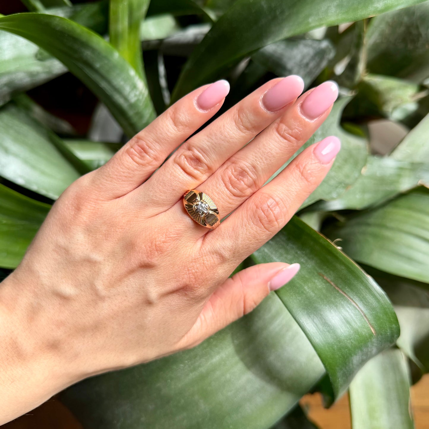 Bague Vintage Art Déco - Or Jaune 750 & Diamant