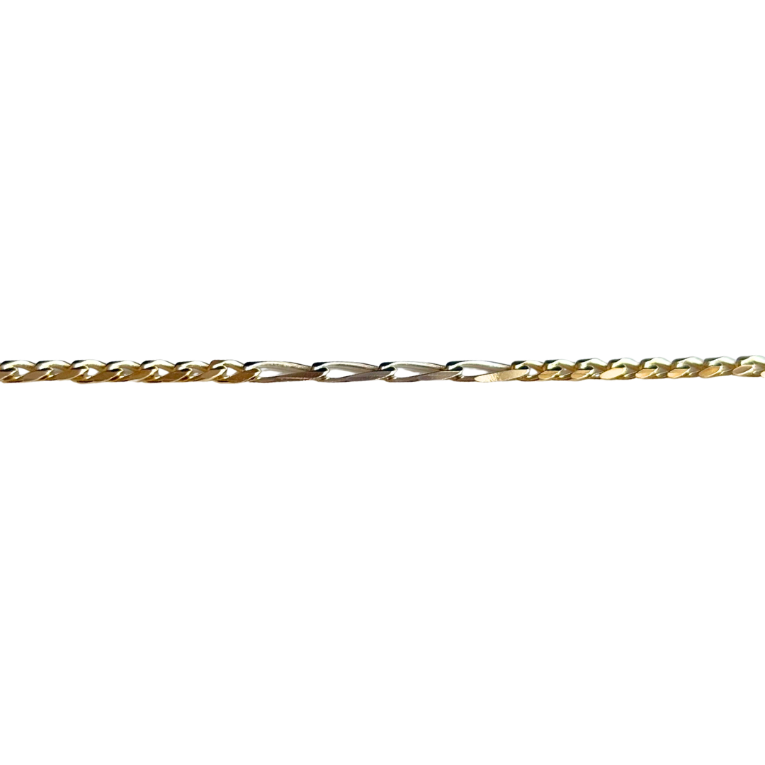 Bracelet Maille Alternée Bicolore - Or Jaune/Blanc 750