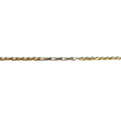 Bracelet Maille Alternée Bicolore - Or Jaune/Blanc 750