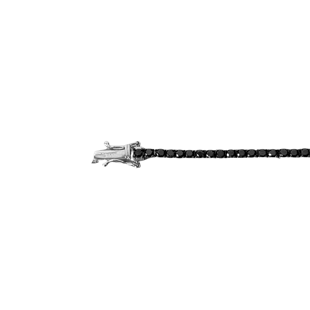 Bracelet Rivière - Or Blanc 750 & Diamants Noir
