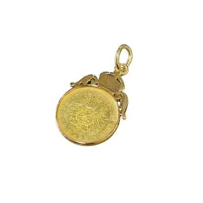 Pendentif Pièce - Or Jaune 585 & Pièce Or 10 Mark