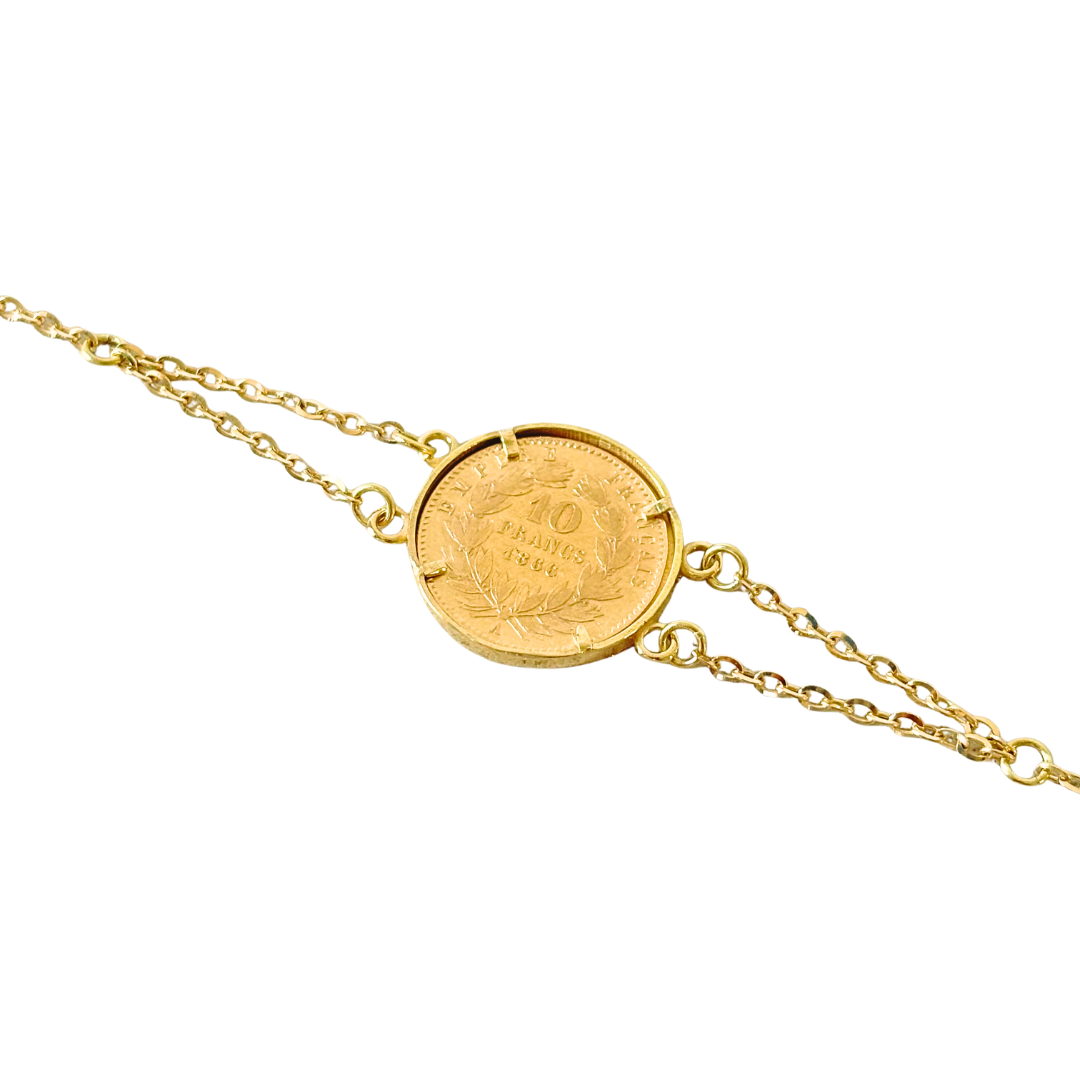 Bracelet Pièce - Or Jaune 750 & Pièce 10 Francs Napoléon