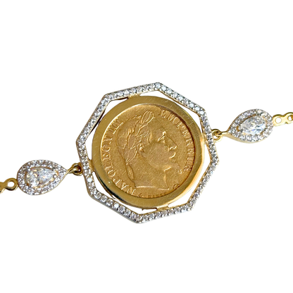 Bracelet Pièce - Or Jaune 750 & Pièce 10 Francs Napoléon