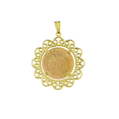 Pendentif Pièce - Or Jaune 750 & Pièce 10 Francs Marianne Coq