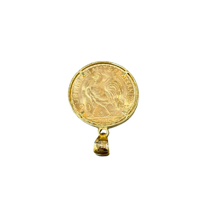 Pendentif Pièce - Or Jaune 750 & Pièce Or 20 Francs Marianne Coq