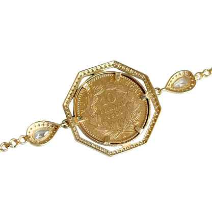 Bracelet Pièce - Or Jaune 750 & Pièce 10 Francs Napoléon