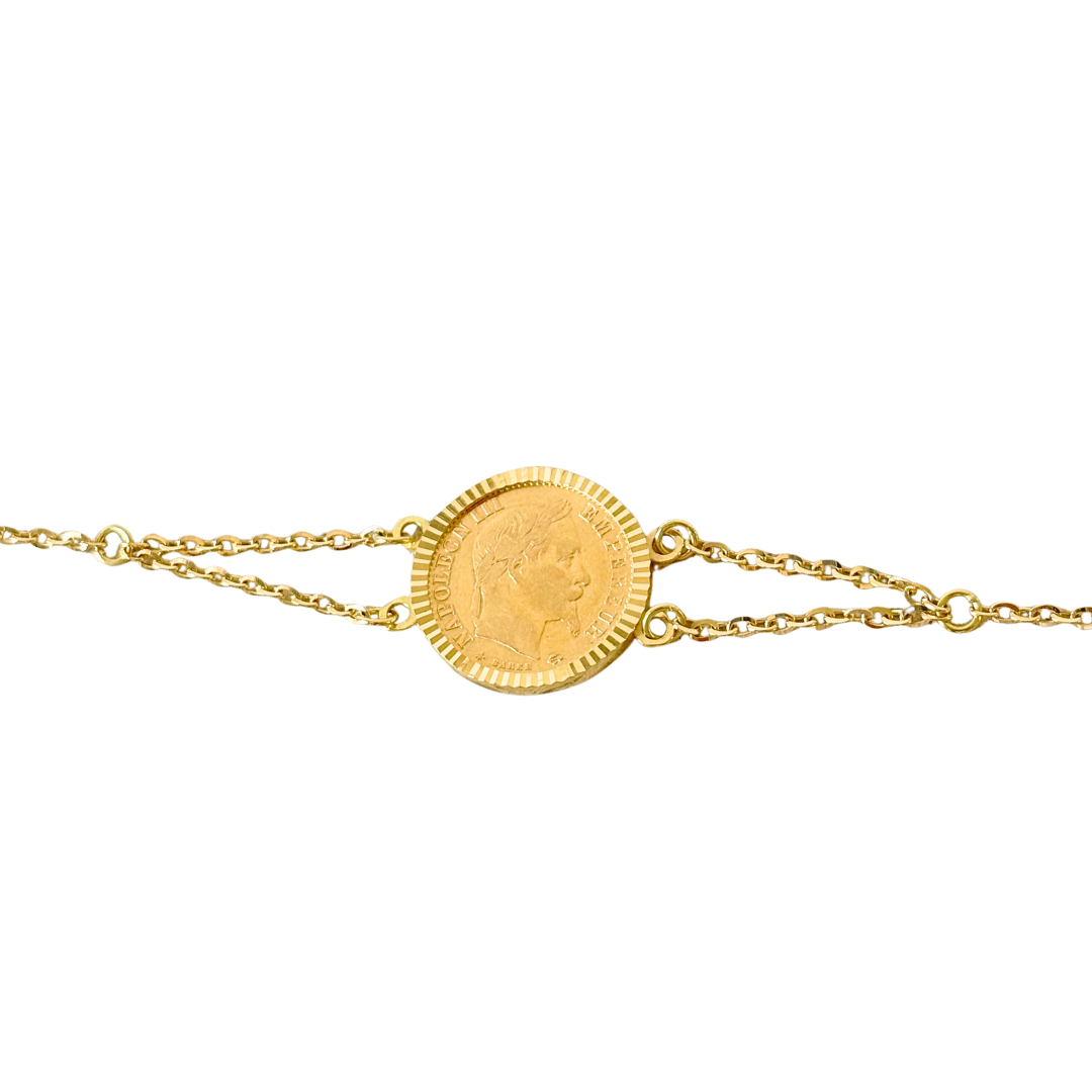Bracelet Pièce - Or Jaune 750 & Pièce 10 Francs Napoléon