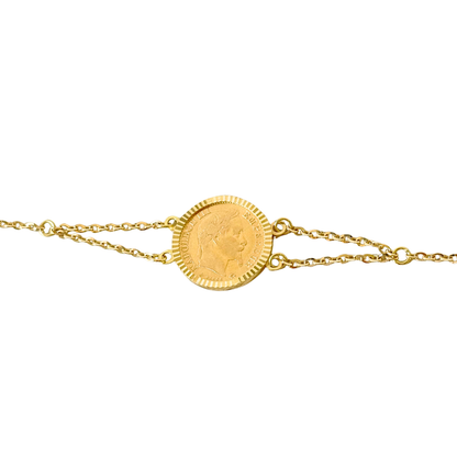 Bracelet Pièce - Or Jaune 750 & Pièce 10 Francs Napoléon