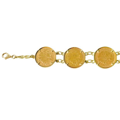 Bracelet Pièces - Or Jaune 750 & Pièces 10 Francs Napoléon