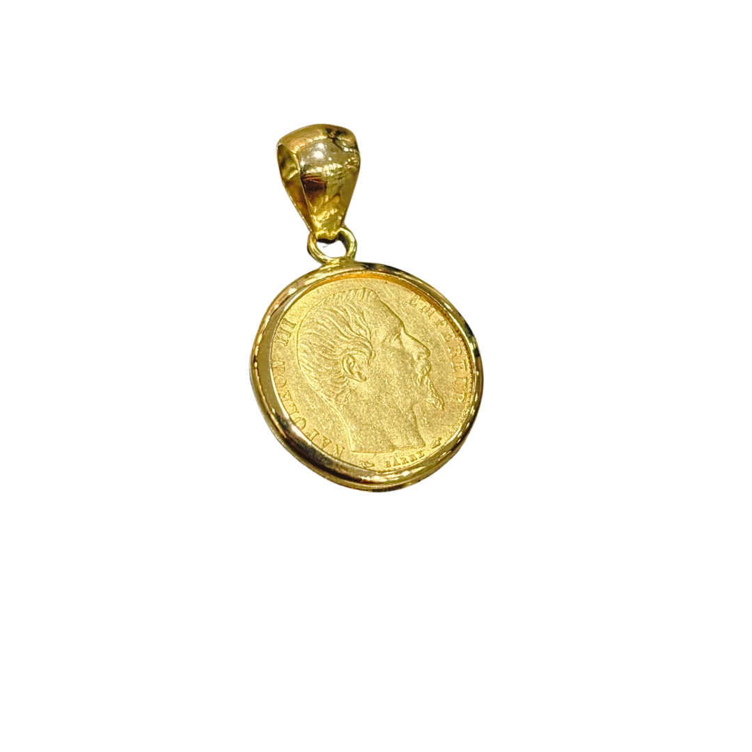 Pendentif Pièce - Or Jaune 750 & Pièce 5 Francs Napoléon