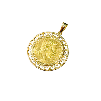 Pendentif Pièce - Or Jaune 750 & Pièce Or 20 Francs Napoléon