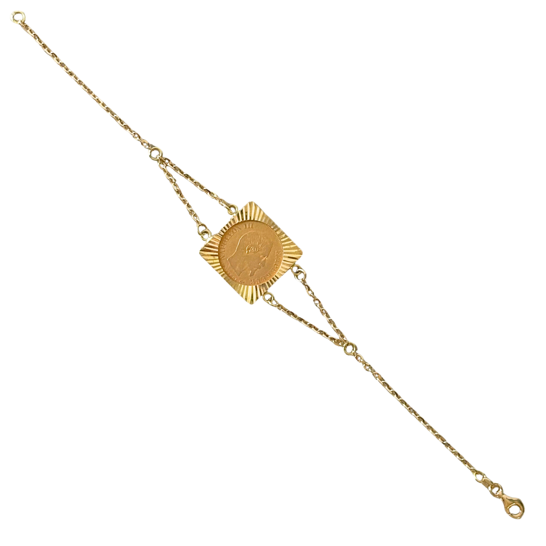 Bracelet Pièce - Or Jaune 750 & Pièce 10 Francs Napoléon