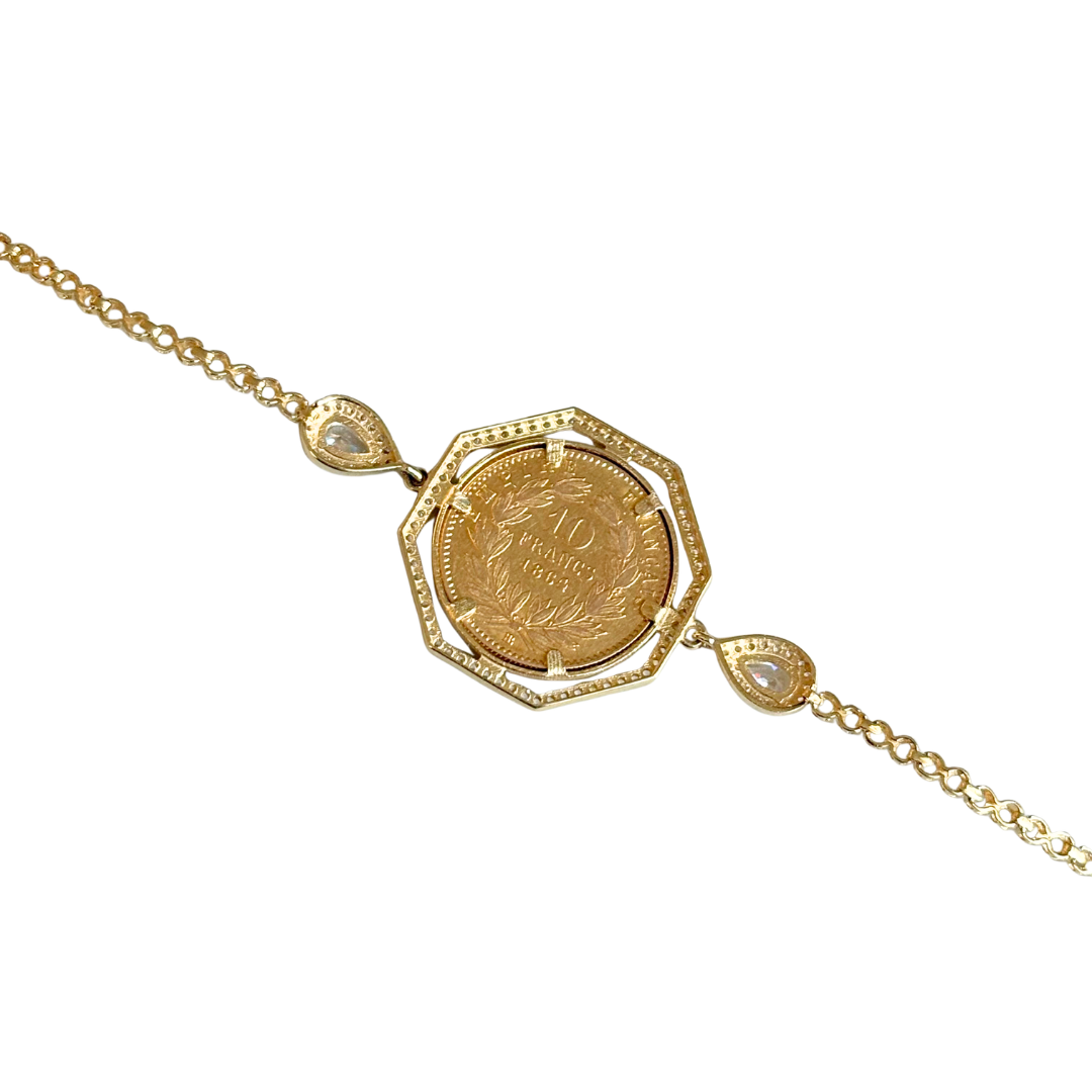 Bracelet Pièce - Or Jaune 750 & Pièce 10 Francs Napoléon