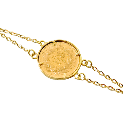 Bracelet Pièce - Or Jaune 750 & Pièce 10 Francs Napoléon