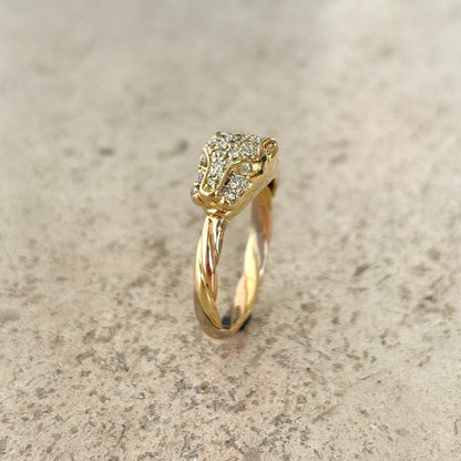 Bague Panthère - 3 Ors & Diamants