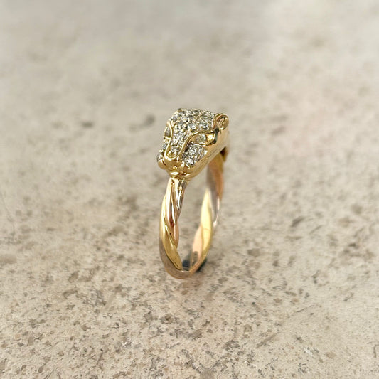 Bague Panthère - 3 Ors & Diamants