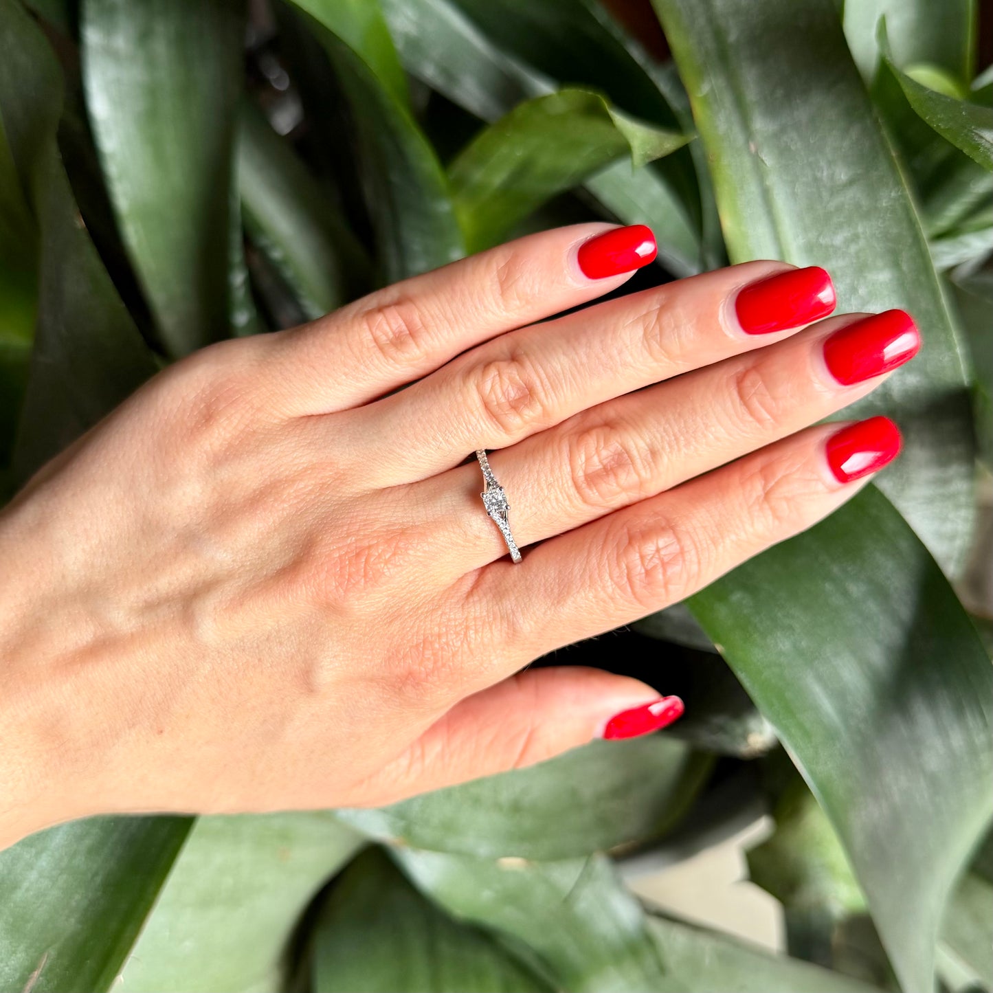 Bague Solitaire - Or Blanc 750 & Diamants