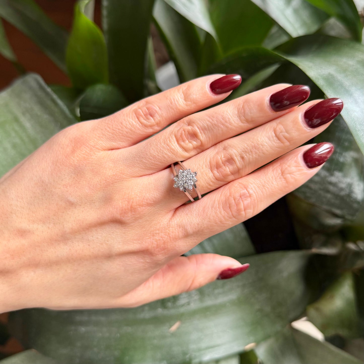 Bague Réversible Vintage - Or Blanc 585 Rubis & Diamants