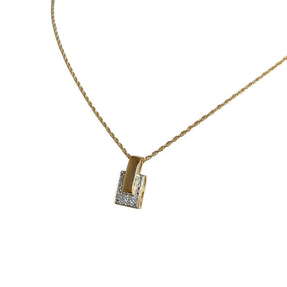 Collier Cubique - or Jaune 750 & Diamants