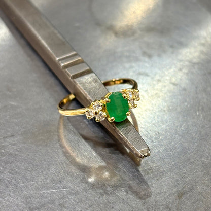 Bague Nausicaä Mini - Or Jaune 750 Émeraude & Diamants