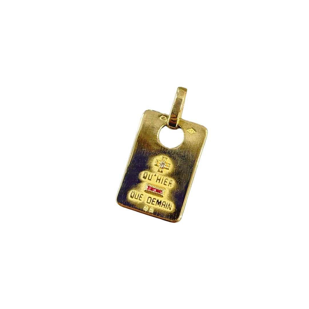 Pendentif Augis - Or Jaune 750 Diamant & Rubis
