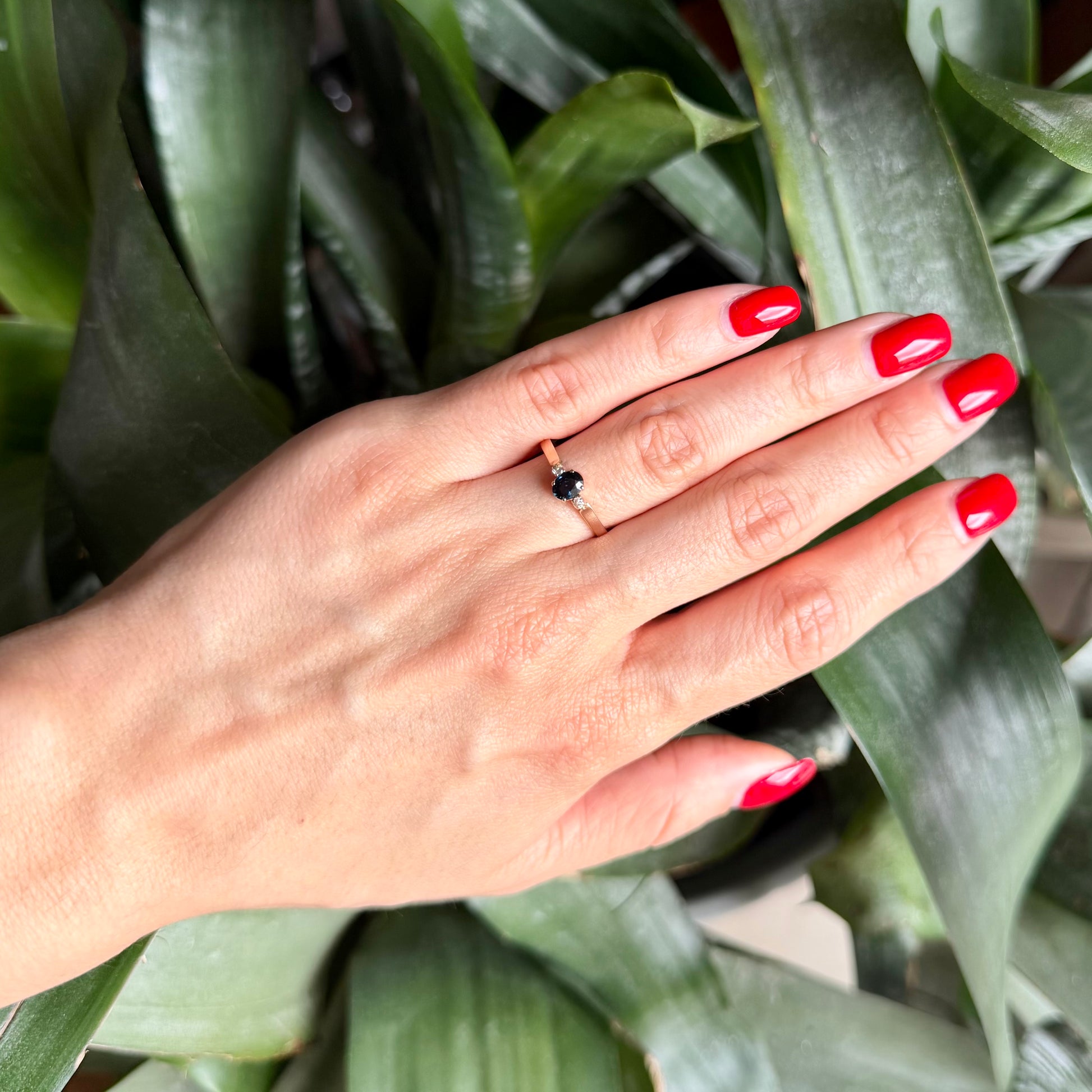 Bague Trilogie - Or Jaune 750 Saphir & Diamants