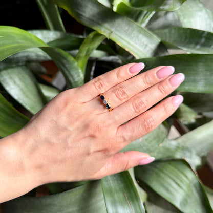 Bague Trilogie - Or Jaune 750 Saphirs & Diamant