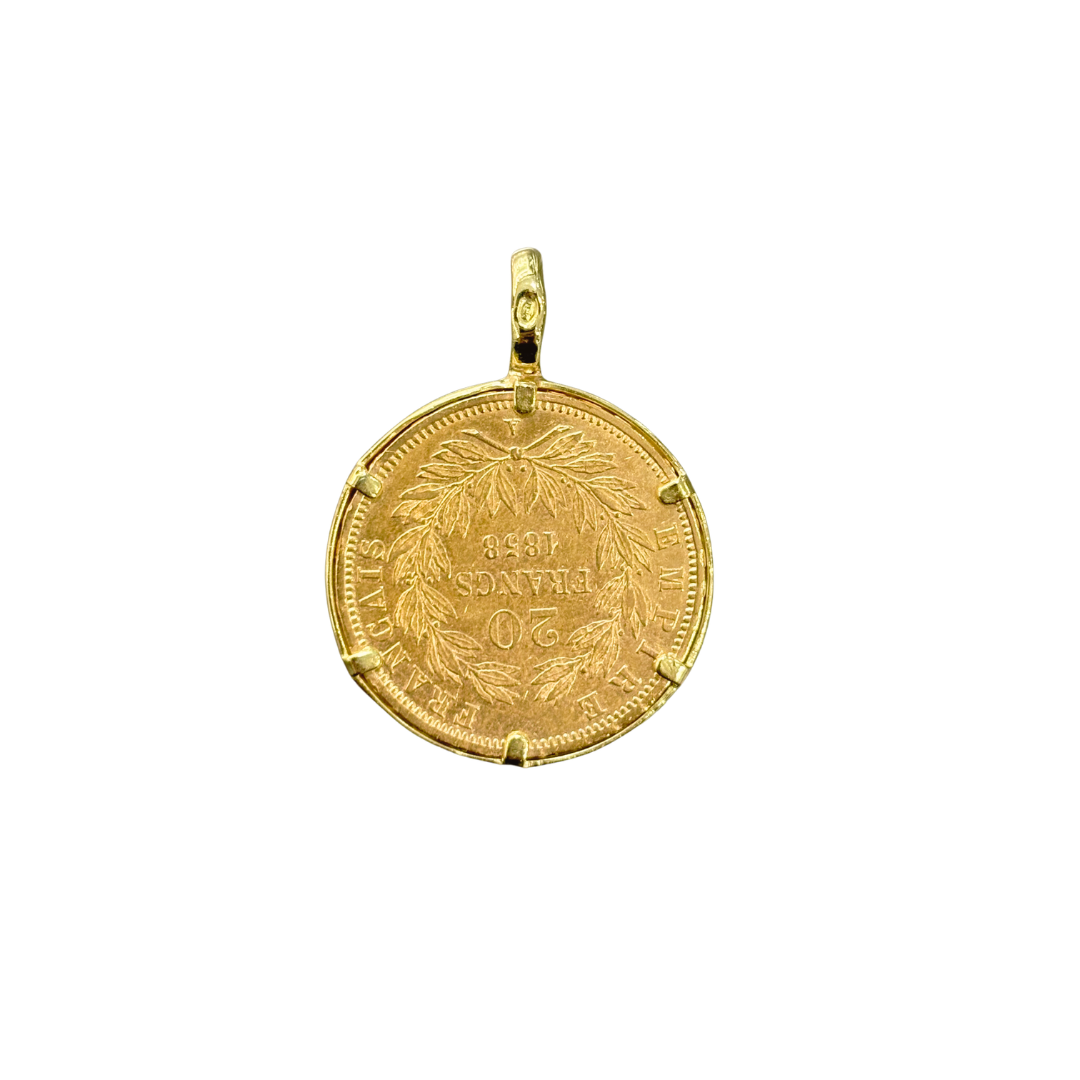 Pendentif Pièce - Or Jaune 750 & Pièce 20 Francs Napoléon