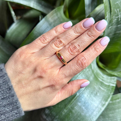 Bague Jonc - Or Jaune 750 & Rubis