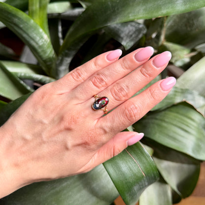 Bague Vintage Limoges - Or Jaune 750 & Émail