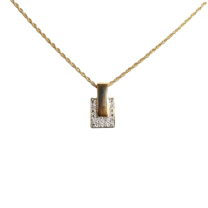 Collier Cubique - or Jaune 750 & Diamants