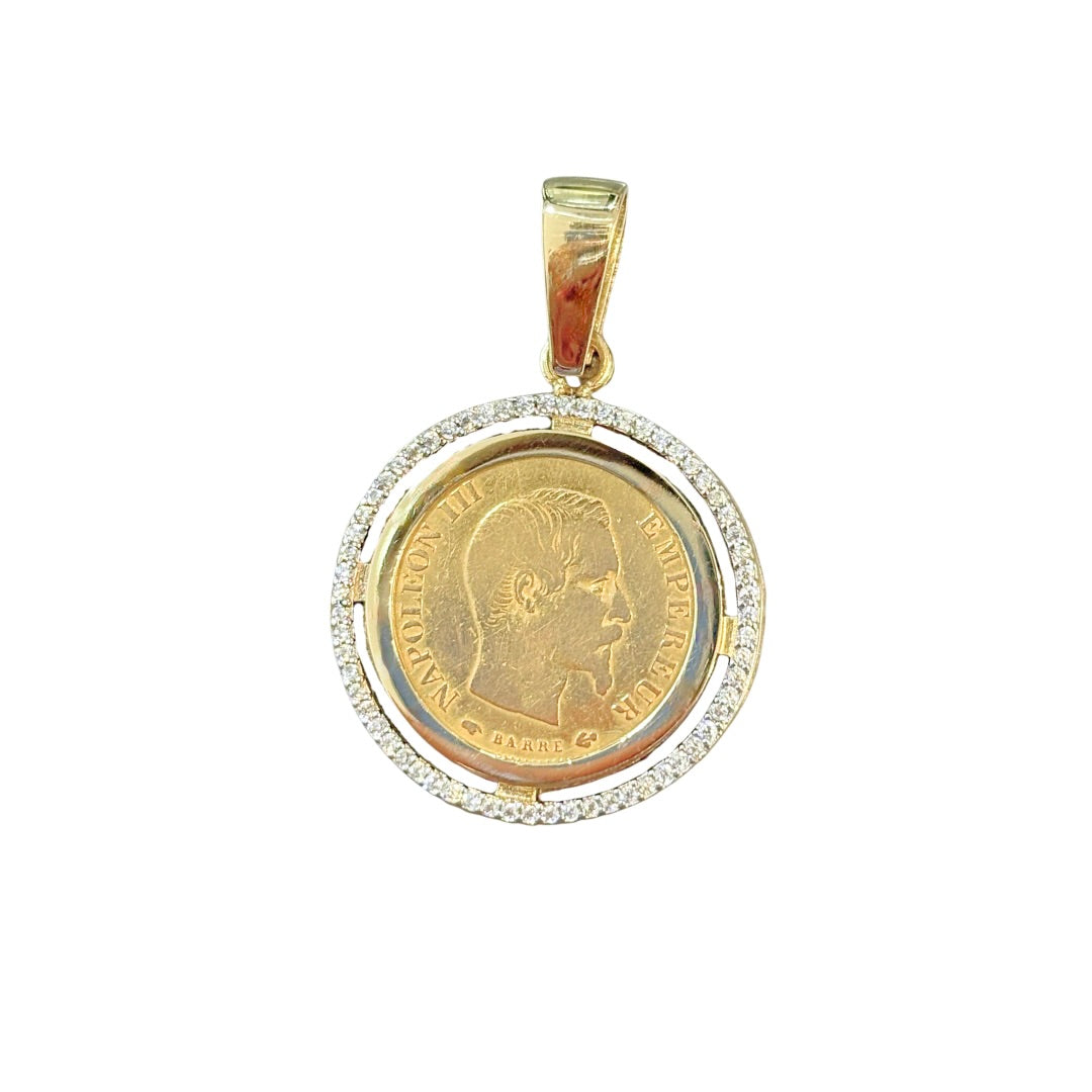 Pendentif Pièce - Or Jaune 750 & Pièce 10 Francs Napoléon
