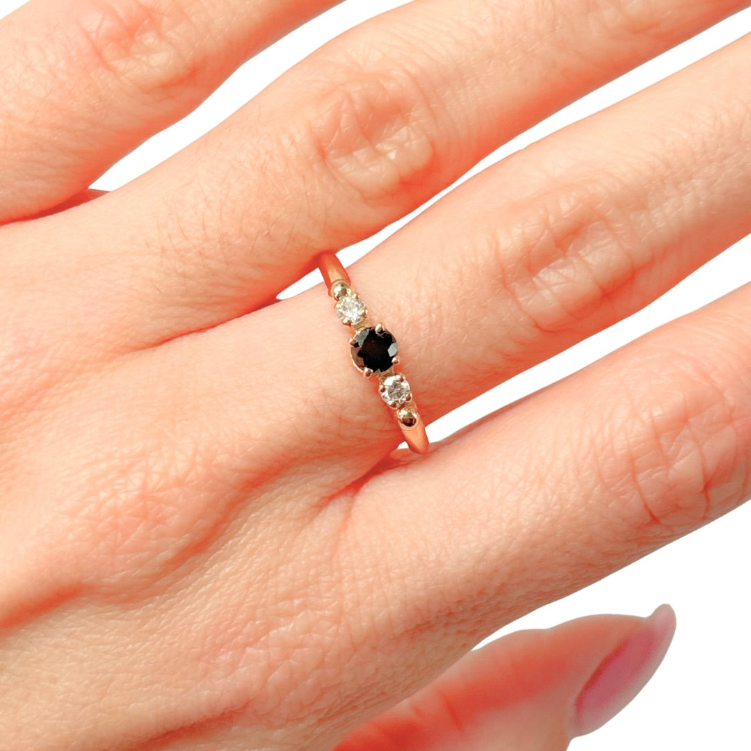 Bague Ponyo - Or Jaune 750 & Diamants Noir