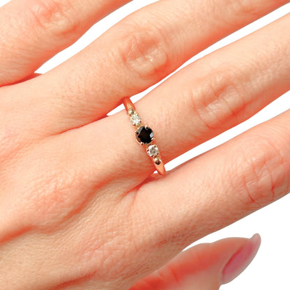 Bague Ponyo - Or Jaune 750 & Diamants Noir