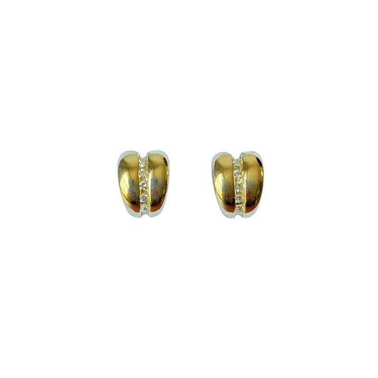 Boucles D'oreilles Godrons - Or Jaune 750 & Diamants