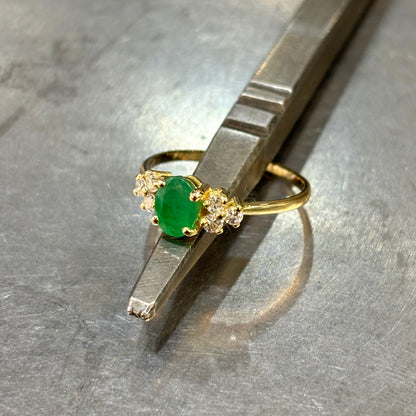 Bague Nausicaä Mini - Or Jaune 750 Émeraude & Diamants